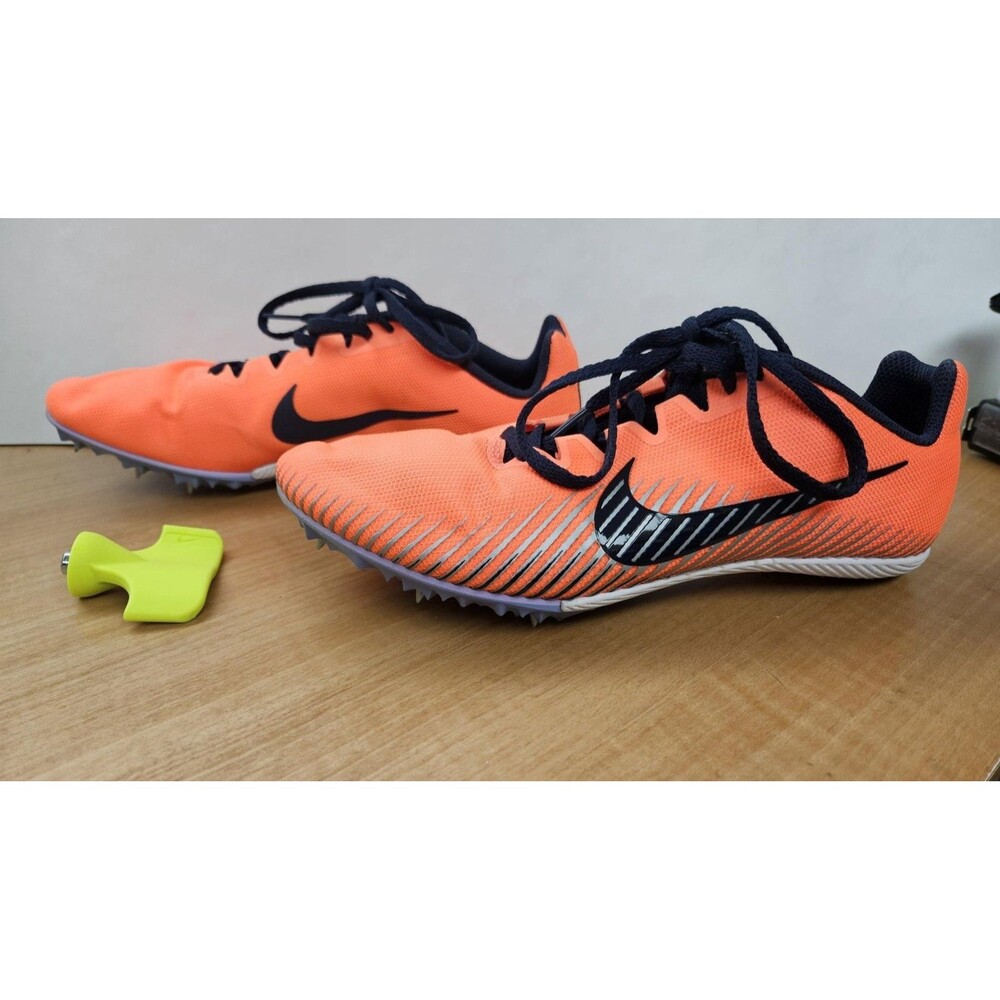Nike Shoes Mens Size 9.5 Orange Racing Track Spikes Running Athletic AH1020-800